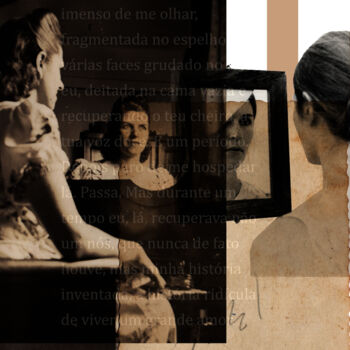 Arte digitale intitolato "Fragmentada no espe…" da Carolina Vigna, Opera d'arte originale, Collage digitale