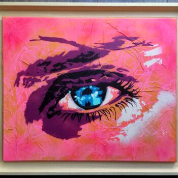 Peinture intitulée "Eyes wide shut" par Caroline Beaulieu, Œuvre d'art originale, Bombe aérosol