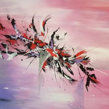 Pittura intitolato "Envolée de plumes" da Caroline Colomina, Opera d'arte originale, Acrilico Montato su Telaio per barella…