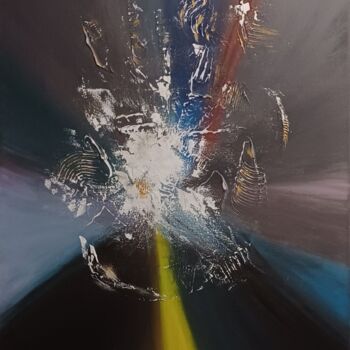 Painting titled "Explosion de l'étoi…" by Caroline Colomina, Original Artwork, Acrylic Mounted on Wood Stretcher frame