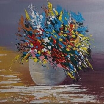 Pintura titulada "Bouquet automnal" por Caroline Colomina, Obra de arte original, Acrílico Montado en Bastidor de camilla de…