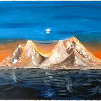 Pittura intitolato "Montagne" da Caroline Coupaye, Opera d'arte originale, Acrilico