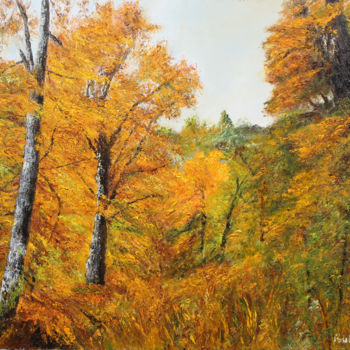 Painting titled "PAYSAGE FORESTIER A…" by Paul Equinet, Original Artwork, Oil