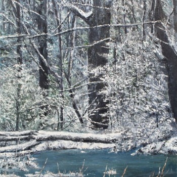 Malerei mit dem Titel "PAYSAGE FORESTIER E…" von Paul Equinet, Original-Kunstwerk, Öl