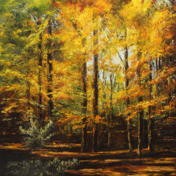 Painting titled "UN AUTOMNE FLAMBOYA…" by Paul Equinet, Original Artwork, Oil