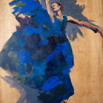Painting titled "MYRIAM" by Caro Fleury, Original Artwork, Acrylic Mounted on Wood Panel
