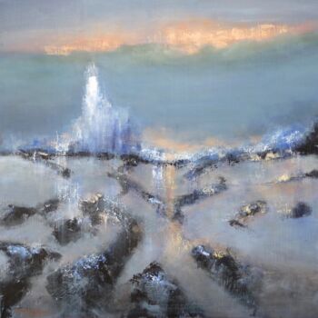 Painting titled "GEYSER" by Caroline Frechinos, Original Artwork, Acrylic