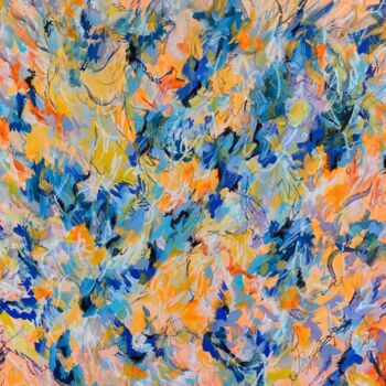 Painting titled "SPRING EXPLOSION" by Caroline Jayon, Original Artwork, Acrylic Mounted on Wood Stretcher frame