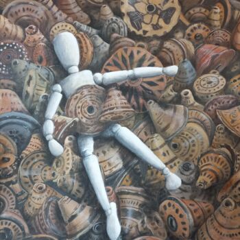 "Verticilles" başlıklı Tablo Caroline Lochon tarafından, Orijinal sanat, Akrilik Ahşap Sedye çerçevesi üzerine monte edilmiş