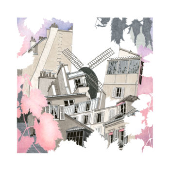 Tekening getiteld "Montmartre, vignes…" door Caroline Lopez, Origineel Kunstwerk, Inkt