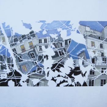 Tekening getiteld "A travers les plata…" door Caroline Lopez, Origineel Kunstwerk, Inkt
