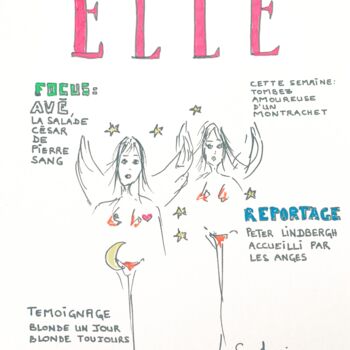 Drawing titled "Elle #3" by Caroline Montigneaux, Original Artwork, Marker