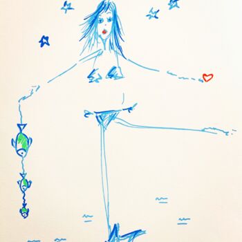 图画 标题为“Petite étoile dans…” 由Caroline Montigneaux, 原创艺术品, 标记