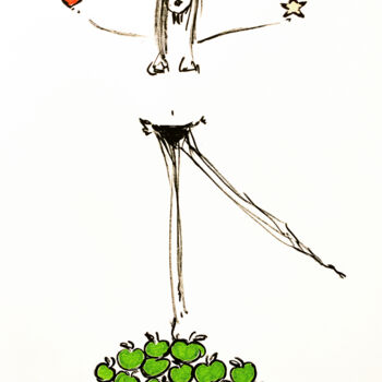 Desenho intitulada "Le juste équilibre" por Caroline Montigneaux, Obras de arte originais, Marcador