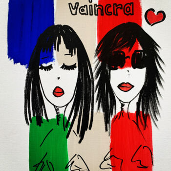 Peinture intitulée "L’Amour vaincra" par Caroline Montigneaux, Œuvre d'art originale, Acrylique Monté sur Carton