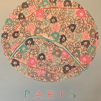 Painting titled "Paris 🇫🇷" by Caroline Montigneaux, Original Artwork, Acrylic Mounted on Wood Panel