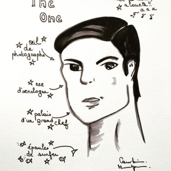 Drawing titled "The one" by Caroline Montigneaux, Original Artwork, Ink
