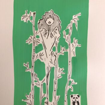Dibujo titulada "Bambou Nana" por Caroline Montigneaux, Obra de arte original, Rotulador