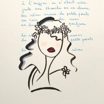 Desenho intitulada "Rêves" por Caroline Montigneaux, Obras de arte originais, Tinta