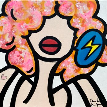 Painting titled "Blooming Nana" by Caroline Montigneaux, Original Artwork, Acrylic Mounted on Wood Stretcher frame