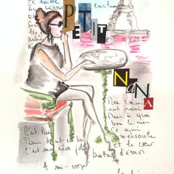 图画 标题为“Une Petite Nana à P…” 由Caroline Montigneaux, 原创艺术品, 墨