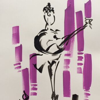 「Purple Goodbye」というタイトルの絵画 Caroline Montigneauxによって, オリジナルのアートワーク, アクリル