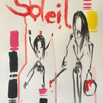 Peinture intitulée "Soleil, 2016" par Caroline Montigneaux, Œuvre d'art originale, Acrylique