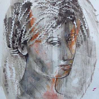 Drawing titled "Portrait" by Caroline Provost, Original Artwork, Ink