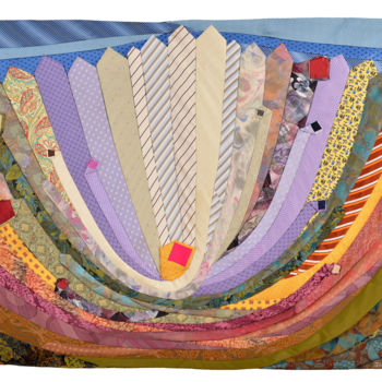 Textielkunst getiteld "Fleur de l'éveil" door Caroline Regnaut, Origineel Kunstwerk