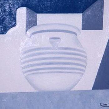 Peinture intitulée "Pot blanc" par Caroline Siffredi, Œuvre d'art originale, Huile