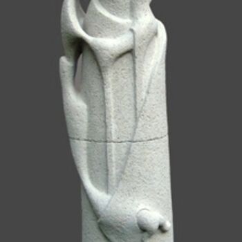 Sculpture titled "Hirsune" by Caroline Chopin, Original Artwork, Terra cotta