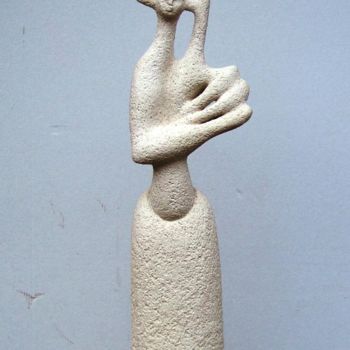 Скульптура под названием "Bastet" - Caroline Chopin, Подлинное произведение искусства, Терракота