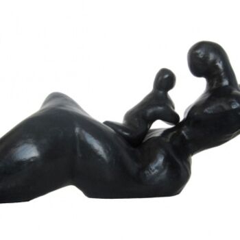 Sculpture intitulée "Mère et enfant II" par Caroline Chopin, Œuvre d'art originale