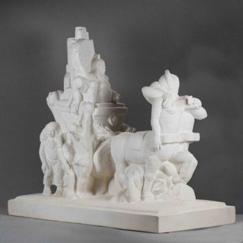 Sculpture titled "Couple of Centaurs" by Caroline Du Mesnil-Parsy, Original Artwork, Stone