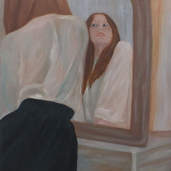 Painting titled "Le doute" by Caroline Rainette, Original Artwork, Oil