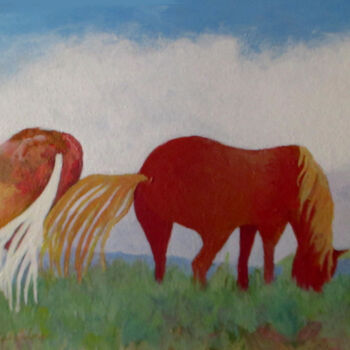 Painting titled "Graze" by Carolyn   A. Debnam, Original Artwork, Acrylic Mounted on Wood Stretcher frame