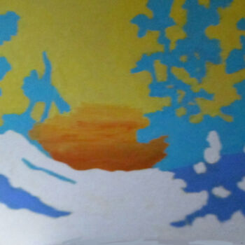 Peinture intitulée "Sunset Beach" par Carolyn   A. Debnam, Œuvre d'art originale, Acrylique Monté sur Châssis en bois