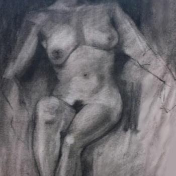 Рисунок под названием "Seated Charcoal" - Carolyn   A. Debnam, Подлинное произведение искусства, Древесный уголь Установлен…
