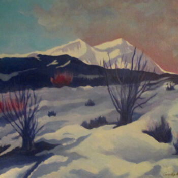 Painting titled "Yukon Fireweed" by Carolyn   A. Debnam, Original Artwork, Acrylic Mounted on Wood Stretcher frame