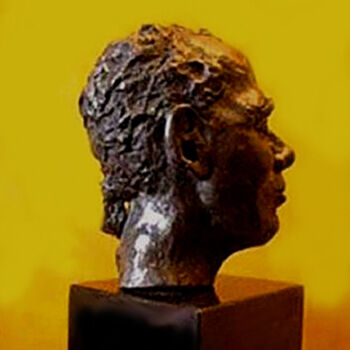Sculpture intitulée "Head -  Concrete -…" par Carolyn   A. Debnam, Œuvre d'art originale, Coulage
