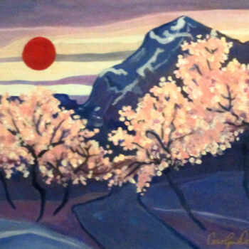 绘画 标题为“Sakura” 由Carolyn   A. Debnam, 原创艺术品, 丙烯 安装在木质担架架上