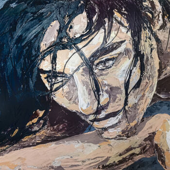 Malerei mit dem Titel "Celeste nude Porträ…" von Carolyn Mielke (carographic), Original-Kunstwerk, Acryl Auf Keilrahmen aus…