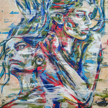 Картина под названием "Florence" - Carolyn Mielke (carographic), Подлинное произведение искусства, Акрил Установлен на Дерев…