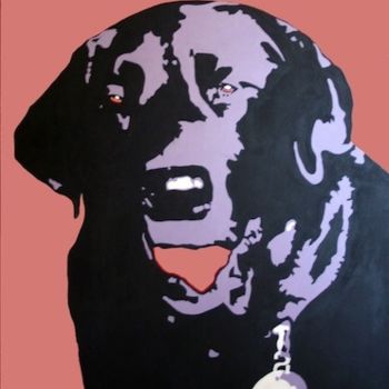 Pittura intitolato "My Dog is Bigger th…" da Carol Lorac Young, Opera d'arte originale, Olio