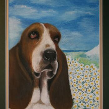 Painting titled "Baron von Bassett" by Carol Lorac Young, Original Artwork