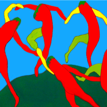 Pittura intitolato "Dance of The Red Ho…" da Carol Lorac Young, Opera d'arte originale