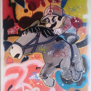 Картина под названием "Street art "Riding…" - Caronart, Подлинное произведение искусства, Рисунок распылителем краски