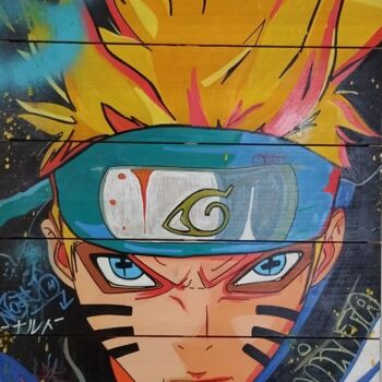 Painting titled "Street art Naruto" by Caronart, Original Artwork, Acrylic