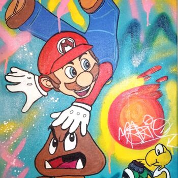 Painting titled "Street art Mario's…" by Caronart, Original Artwork, Acrylic