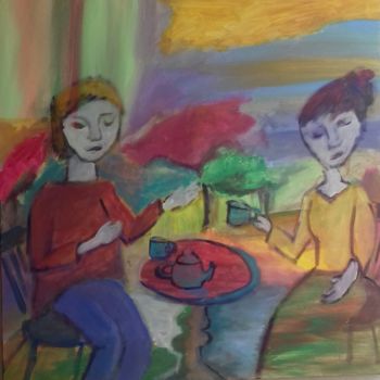 Peinture intitulée "L’amie thé" par Caropeu, Œuvre d'art originale